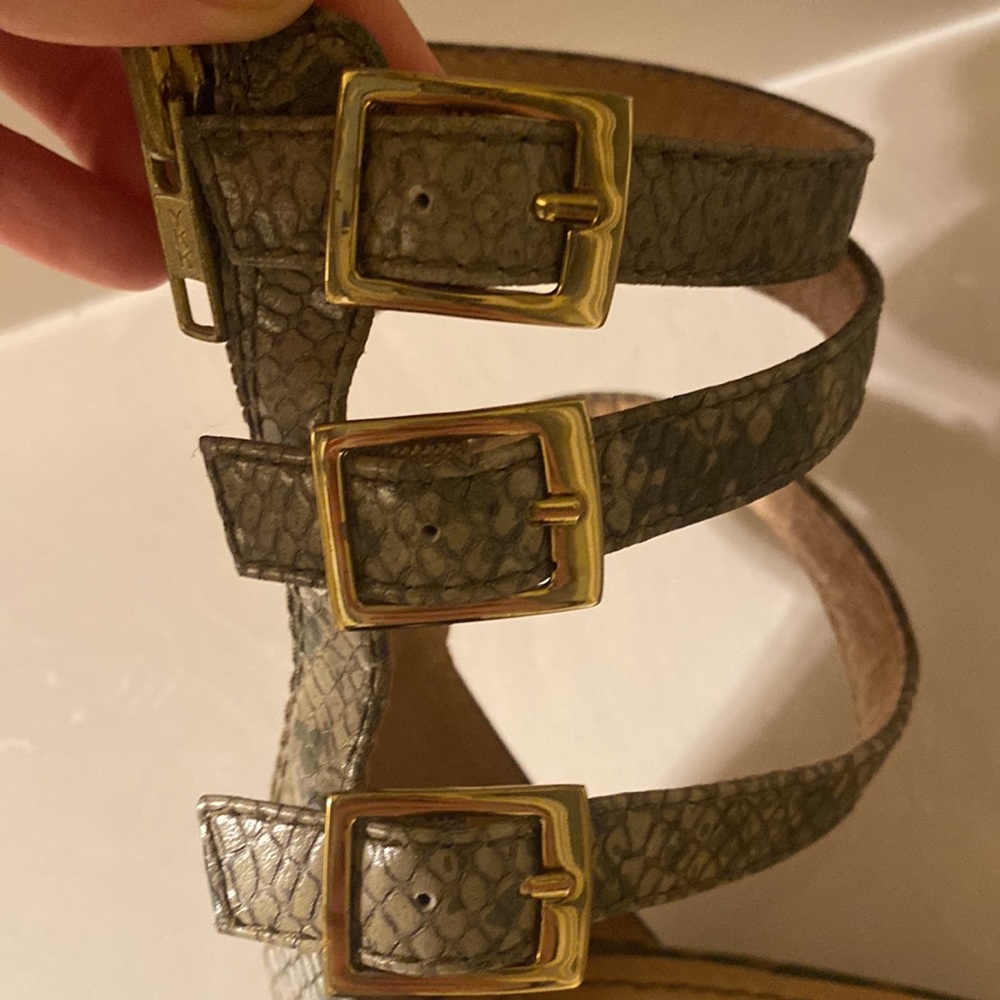 Faux Snakeskin Gladiator Sandals - Picture 3 of 6